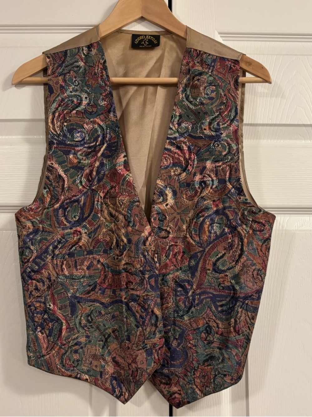 Vintage 80s Multicolored Brocade Tapestry Vest